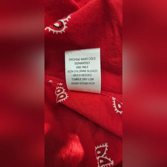 Vintage Blair 80s Red Bandana Dress Size Large - Picture 9 of 11